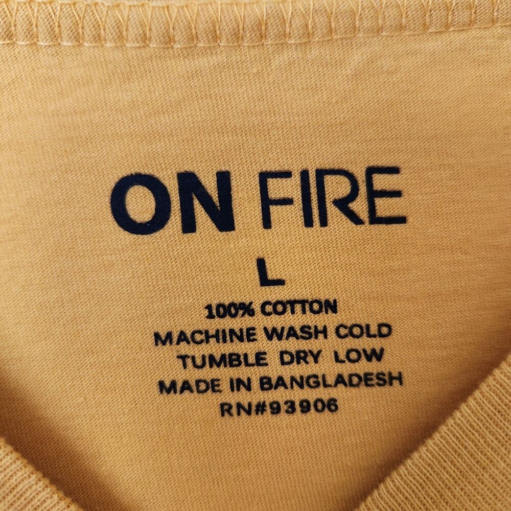 Hippie Girl Fringe Peace Sign Rainbow Graphic T-Shirt Yellow Boho Festival Cute - Picture 5 of 7